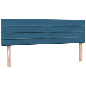 Box Spring κρεβάτι με στρώμα σκούρο μπλε 140x220 cm Βελούδινο - Pakobazaar