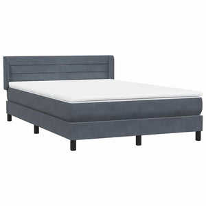 Box Spring Κρεβάτι με στρώμα Σκούρο γκρι 160x220 cm Βελούδινο