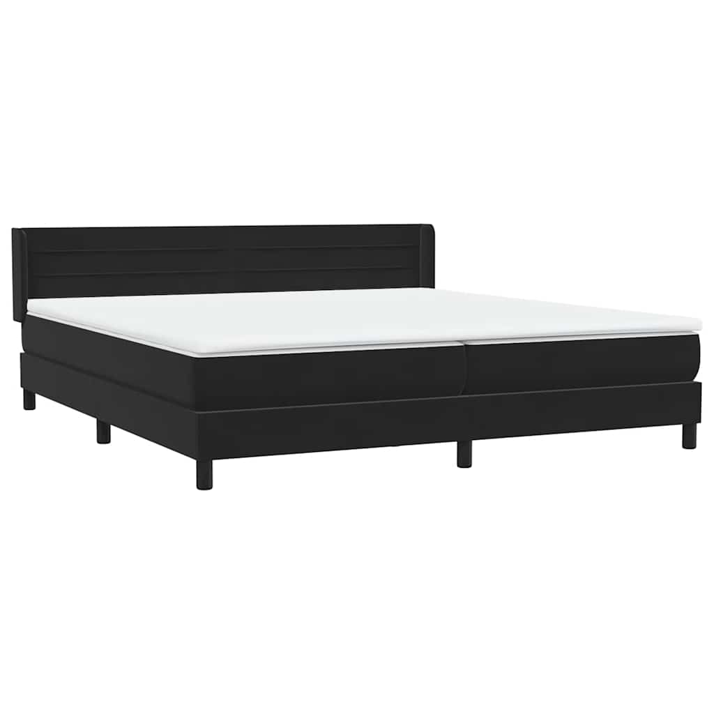 Box Spring Κρεβάτι με στρώμα Μαύρο 180x220 cm Βελούδινο