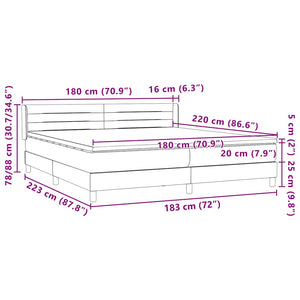Box Spring κρεβάτι με στρώμα σκούρο μπλε 180x220 cm Βελούδινο - Pakobazaar