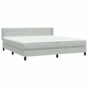 Box Spring κρεβάτι με στρώμα ανοιχτό γκρι 200x220 εκ. Βελούδινο - Pakobazaar