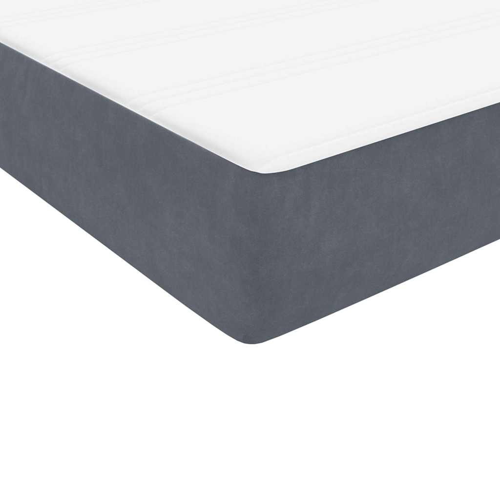 Box Spring Κρεβάτι με στρώμα Σκούρο γκρι 200x220 cm Βελούδινο