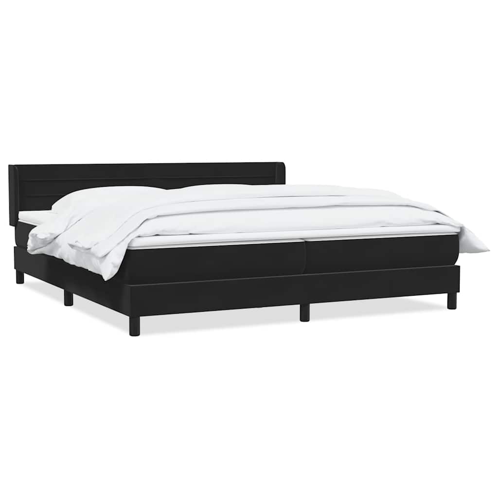 Box Spring Κρεβάτι με στρώμα Μαύρο 200x220 cm Βελούδινο