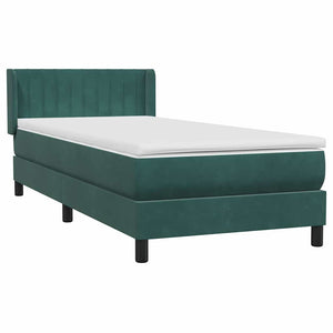 Box Spring Κρεβάτι με στρώμα Σκούρο πράσινο 80x210 cm Velvet - Pakobazaar