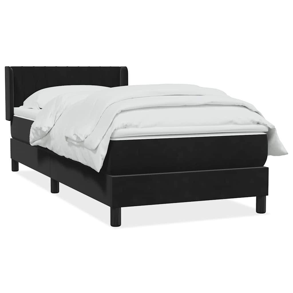 Box Spring Κρεβάτι με στρώμα Μαύρο 100x210 cm Βελούδινο - Pakobazaar