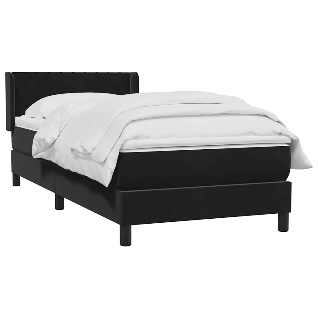 Box Spring Κρεβάτι με στρώμα Μαύρο 100x210 cm Βελούδινο - Pakobazaar