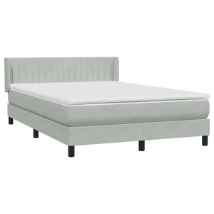 Κρεβάτι Boxspring με Στρώμα Ανοιχτό Γκρι 160x210 εκ. Βελούδινο