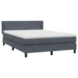 Κρεβάτι Boxspring με Στρώμα Σκούρο Γκρι 160x210 εκ. Βελούδινο - Pakobazaar