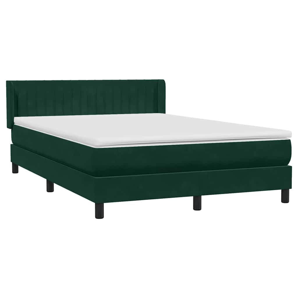 Κρεβάτι Boxspring με Στρώμα Σκούρο Πράσινο 160x210εκ. Βελούδινο