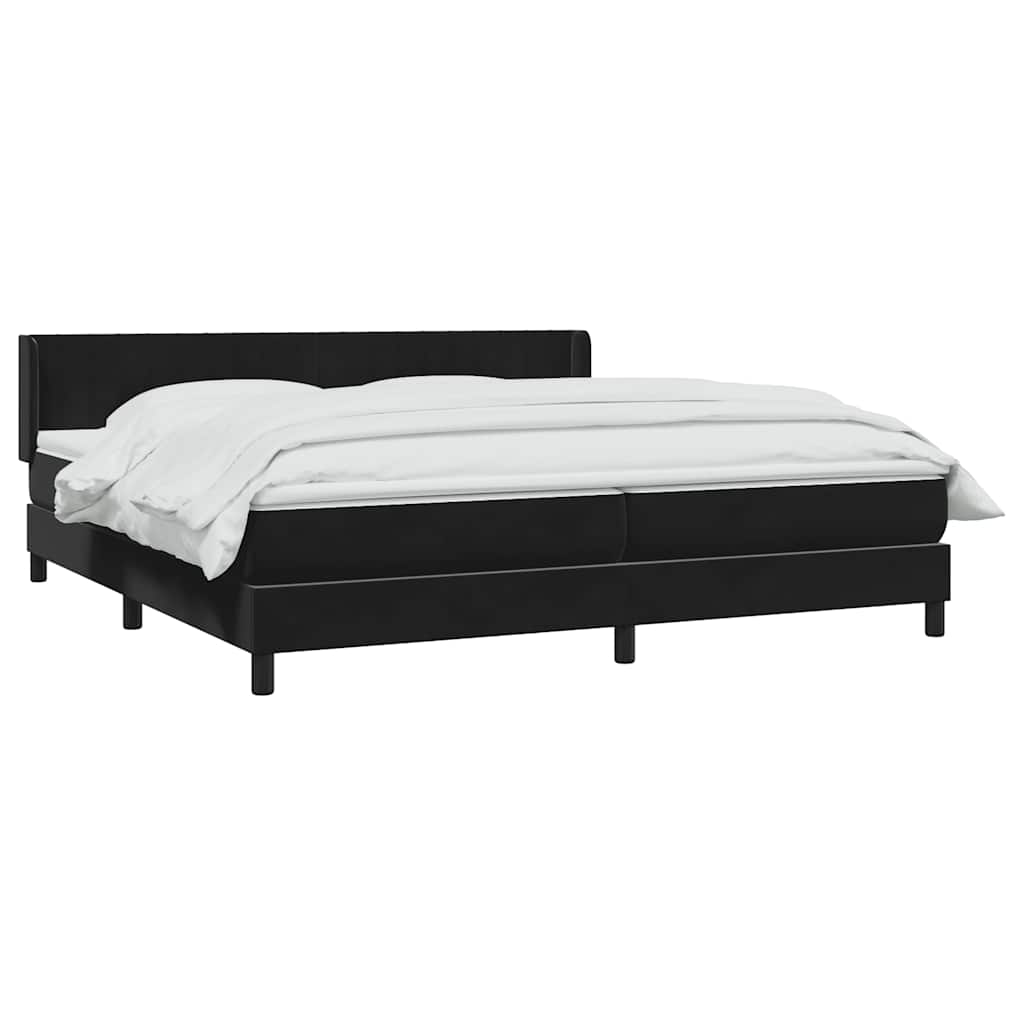 Κρεβάτι Boxspring με Στρώμα Μαύρο 180x210 εκ. Βελούδινο - Pakobazaar
