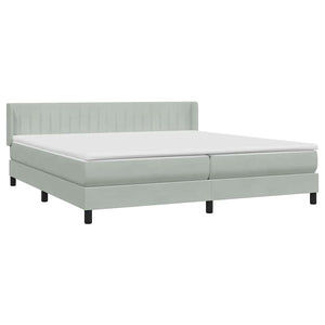 Box Spring κρεβάτι με στρώμα ανοιχτό γκρι 200x210 cm Βελούδινο - Pakobazaar