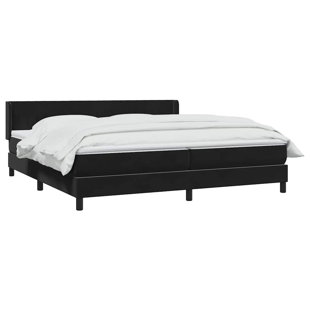 Κρεβάτι Boxspring με Στρώμα Μαύρο 200x210 εκ. Βελούδινο - Pakobazaar