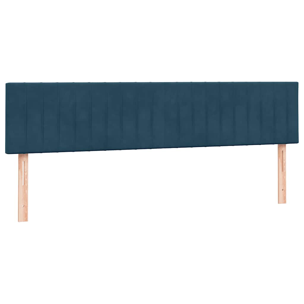Κρεβάτι Boxspring με Στρώμα Σκούρο Μπλε 200x220 εκ. Βελούδινο - Pakobazaar