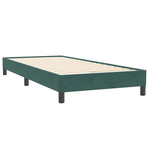 Box Spring κρεβάτι με στρώμα σκούρο πράσινο 80x220εκ. Βελούδινο - Pakobazaar