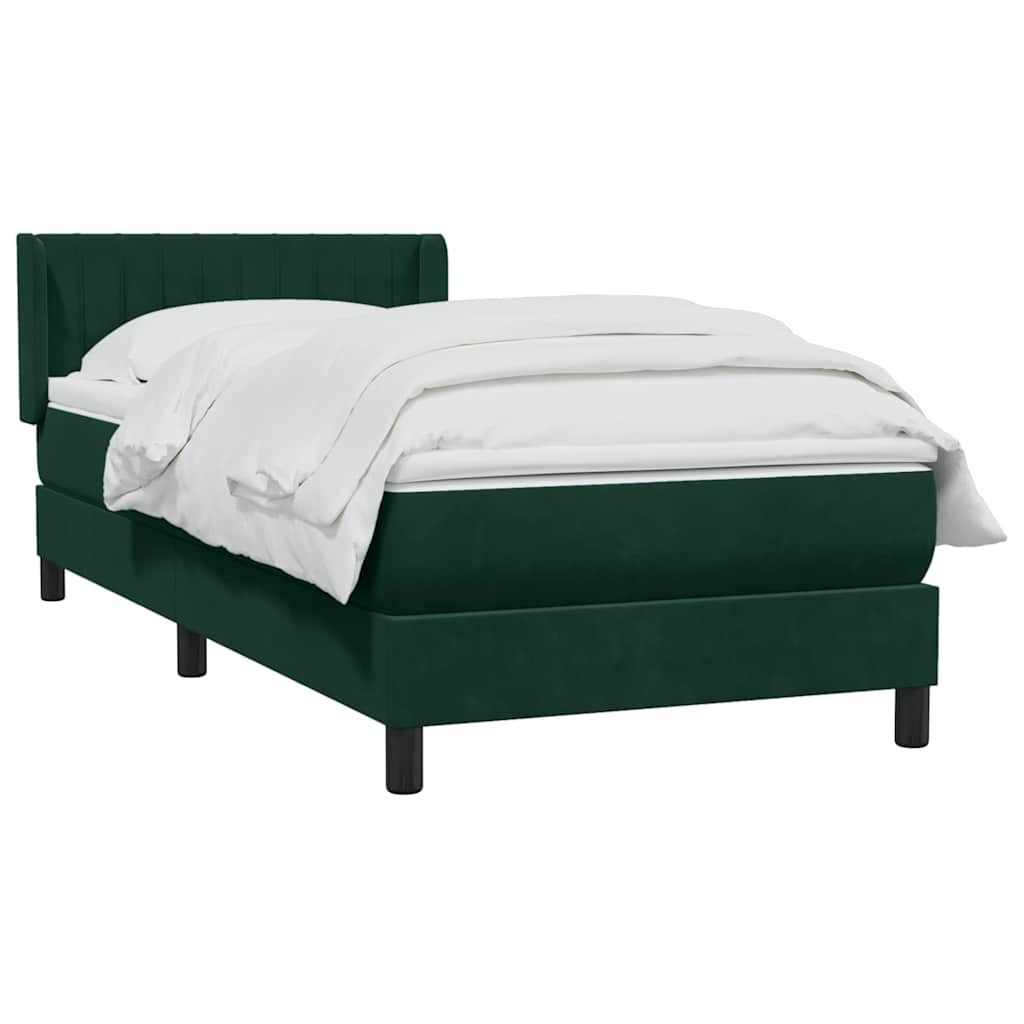 Box Spring κρεβάτι με στρώμα σκούρο πράσινο 90x220 cm Velvet - Pakobazaar