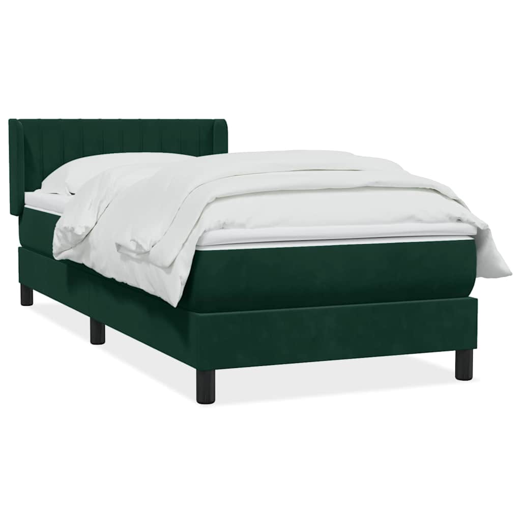 Box Spring κρεβάτι με στρώμα σκούρο πράσινο 90x220 cm Velvet - Pakobazaar