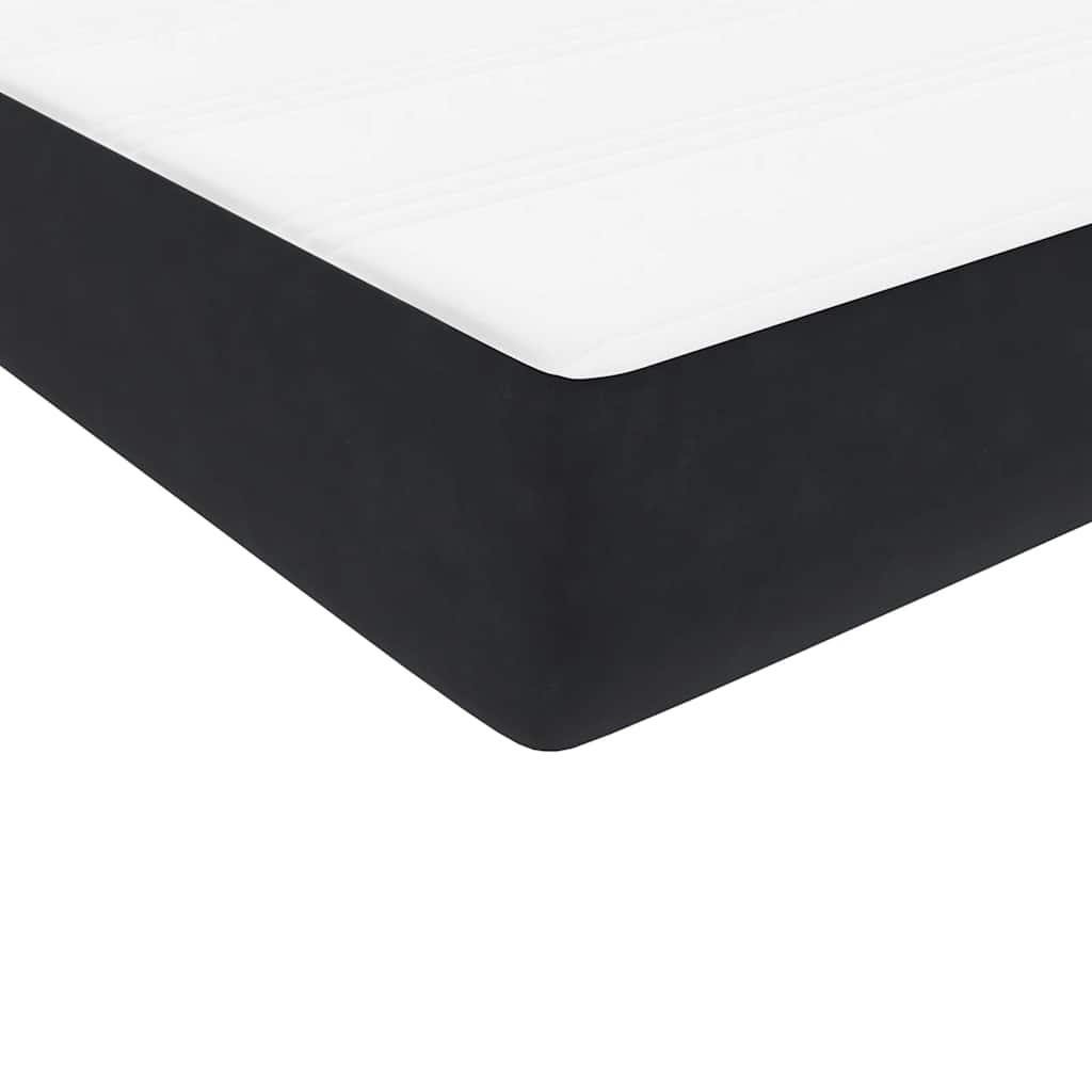 Box Spring Κρεβάτι με στρώμα Μαύρο 100x220 εκ. Βελούδινο