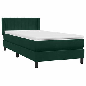 Box Spring κρεβάτι με στρώμα σκούρο πράσινο 100x220cm Βελούδινο - Pakobazaar