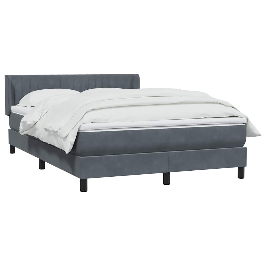 Box Spring Κρεβάτι με στρώμα Σκούρο γκρι 160x220 cm Βελούδινο
