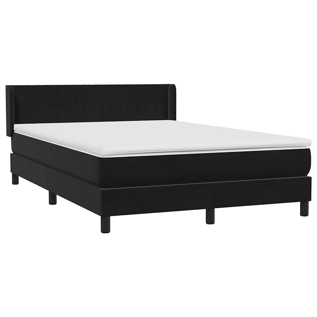 Box Spring Κρεβάτι με στρώμα Μαύρο 160x220 cm Βελούδινο
