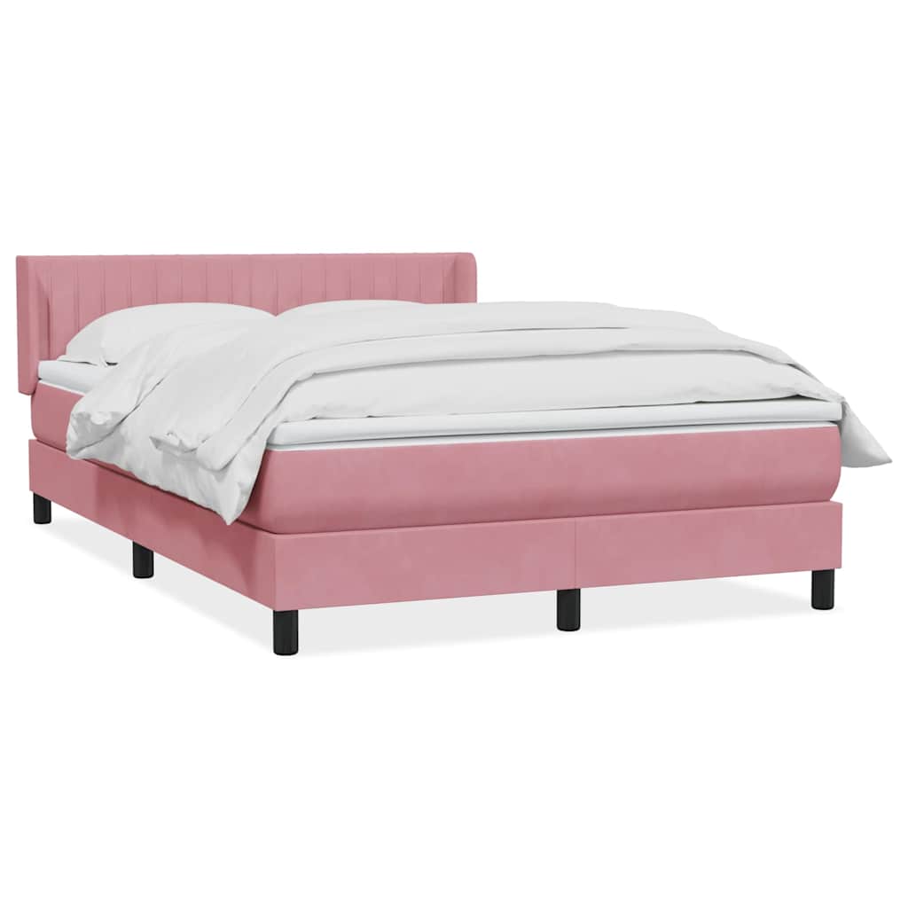 Box Spring κρεβάτι με στρώμα ροζ 160x220 cm Βελούδινο