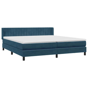 Box Spring κρεβάτι με στρώμα σκούρο μπλε 180x220 cm Βελούδινο - Pakobazaar