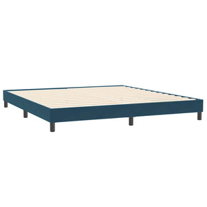 Box Spring κρεβάτι με στρώμα σκούρο μπλε 180x220 cm Βελούδινο - Pakobazaar