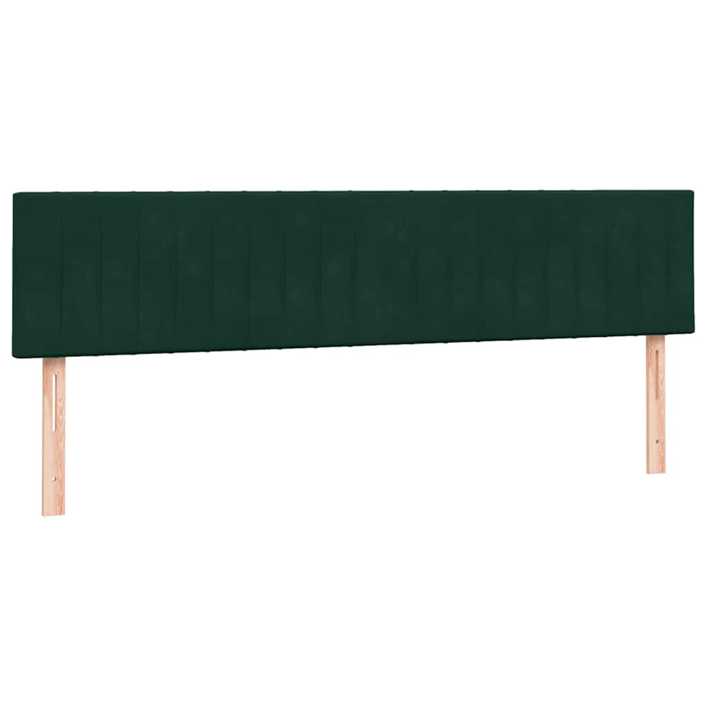 Box Spring Κρεβάτι με στρώμα Σκούρο πράσινο 200x220cm Βελούδινο - Pakobazaar