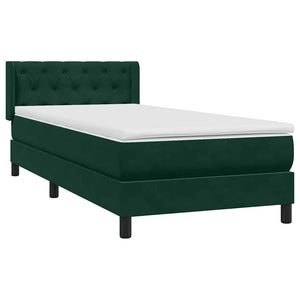 Box Spring Κρεβάτι με στρώμα Σκούρο πράσινο 80x210 cm Velvet - Pakobazaar