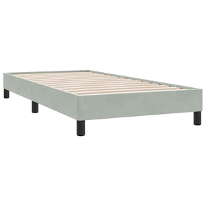 Box Spring κρεβάτι με στρώμα ανοιχτό γκρι 90x210 cm Βελούδινο