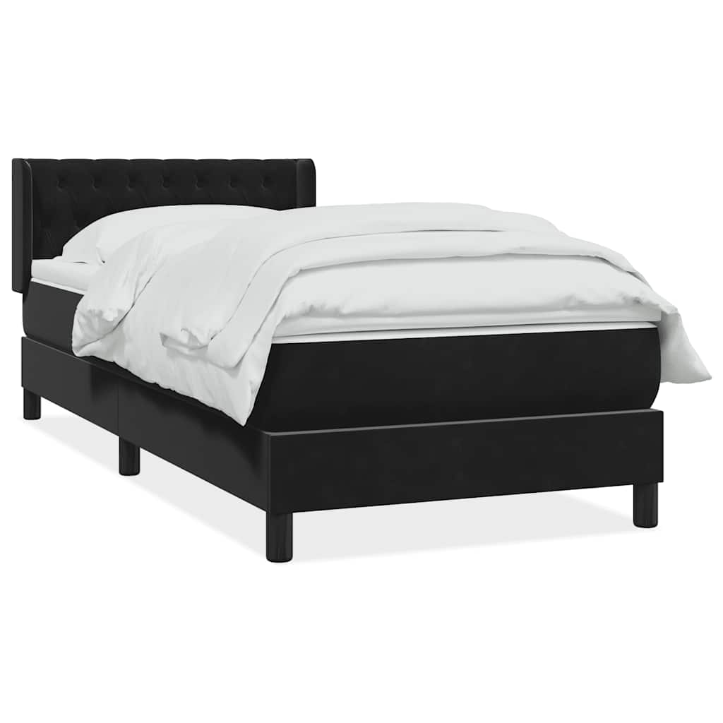 Box Spring Κρεβάτι με στρώμα Μαύρο 100x210 cm Βελούδινο - Pakobazaar