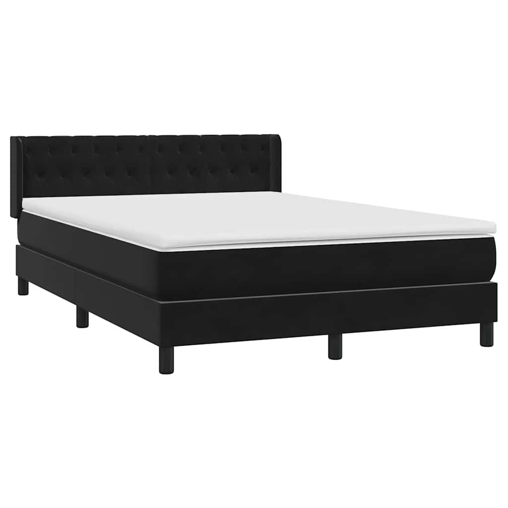 Κρεβάτι Boxspring με Στρώμα Μαύρο 1140x210 εκ. Βελούδινο
