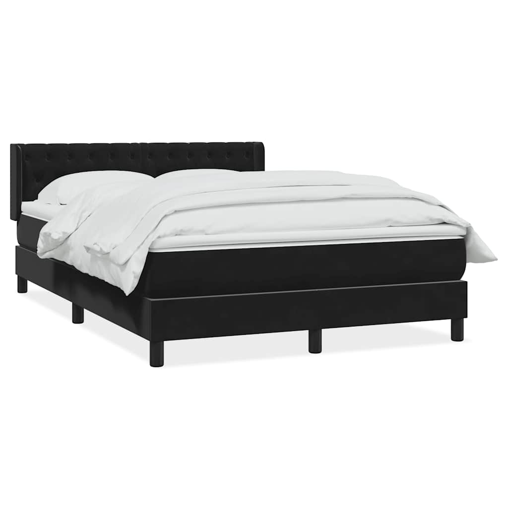 Κρεβάτι Boxspring με Στρώμα Μαύρο 160x210 εκ. Βελούδινο
