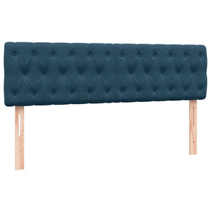 Κρεβάτι Boxspring με Στρώμα Σκούρο Μπλε 160x210 εκ. Βελούδινο