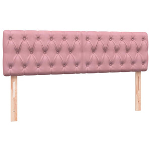Κρεβάτι Boxspring με Στρώμα Ροζ 160x210 εκ. Βελούδινο
