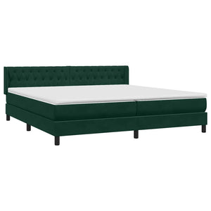 Κρεβάτι Boxspring με Στρώμα Σκούρο Πράσινο 180x210εκ. Βελούδινο