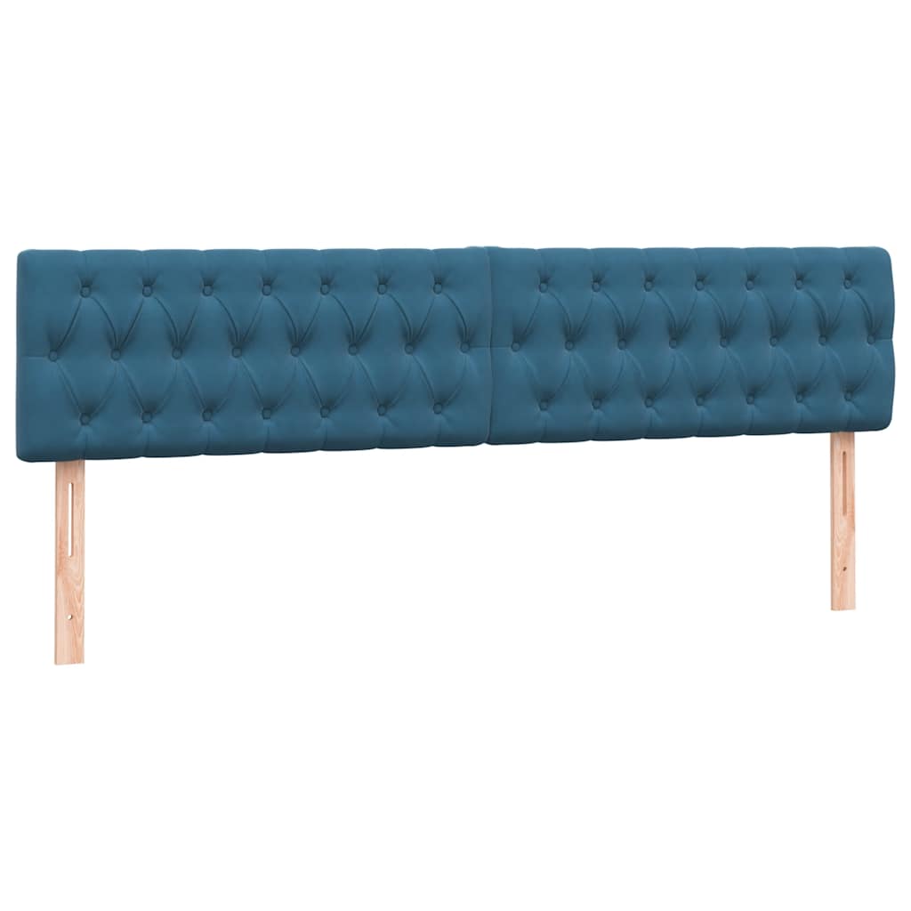 Κρεβάτι Boxspring με Στρώμα Σκούρο Μπλε 180x210 εκ. Βελούδινο - Pakobazaar