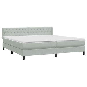 Box Spring κρεβάτι με στρώμα ανοιχτό γκρι 200x210 cm Βελούδινο - Pakobazaar