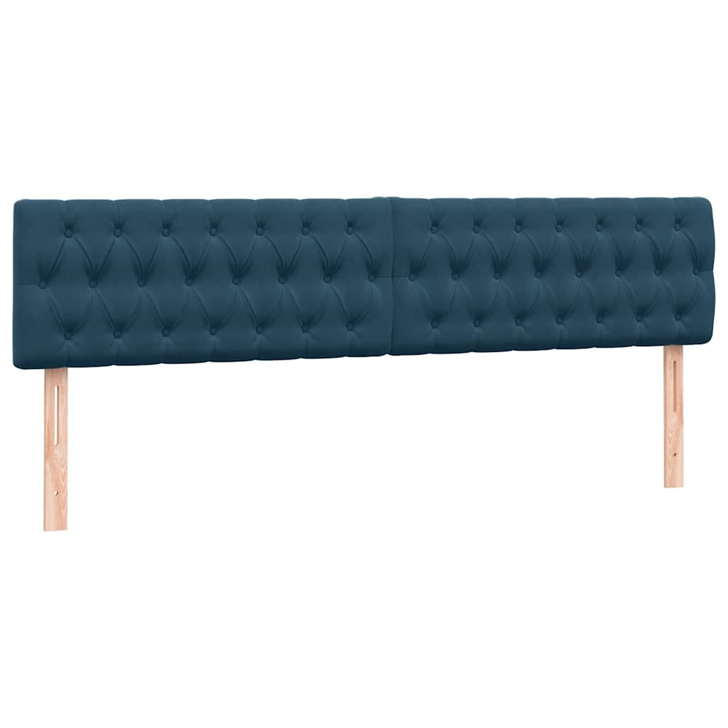Κρεβάτι Boxspring με Στρώμα Σκούρο Μπλε 200x220 εκ. Βελούδινο