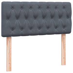 Κρεβάτι Boxspring με Στρώμα Σκούρο Γκρι 80x220 εκ. Βελούδινο