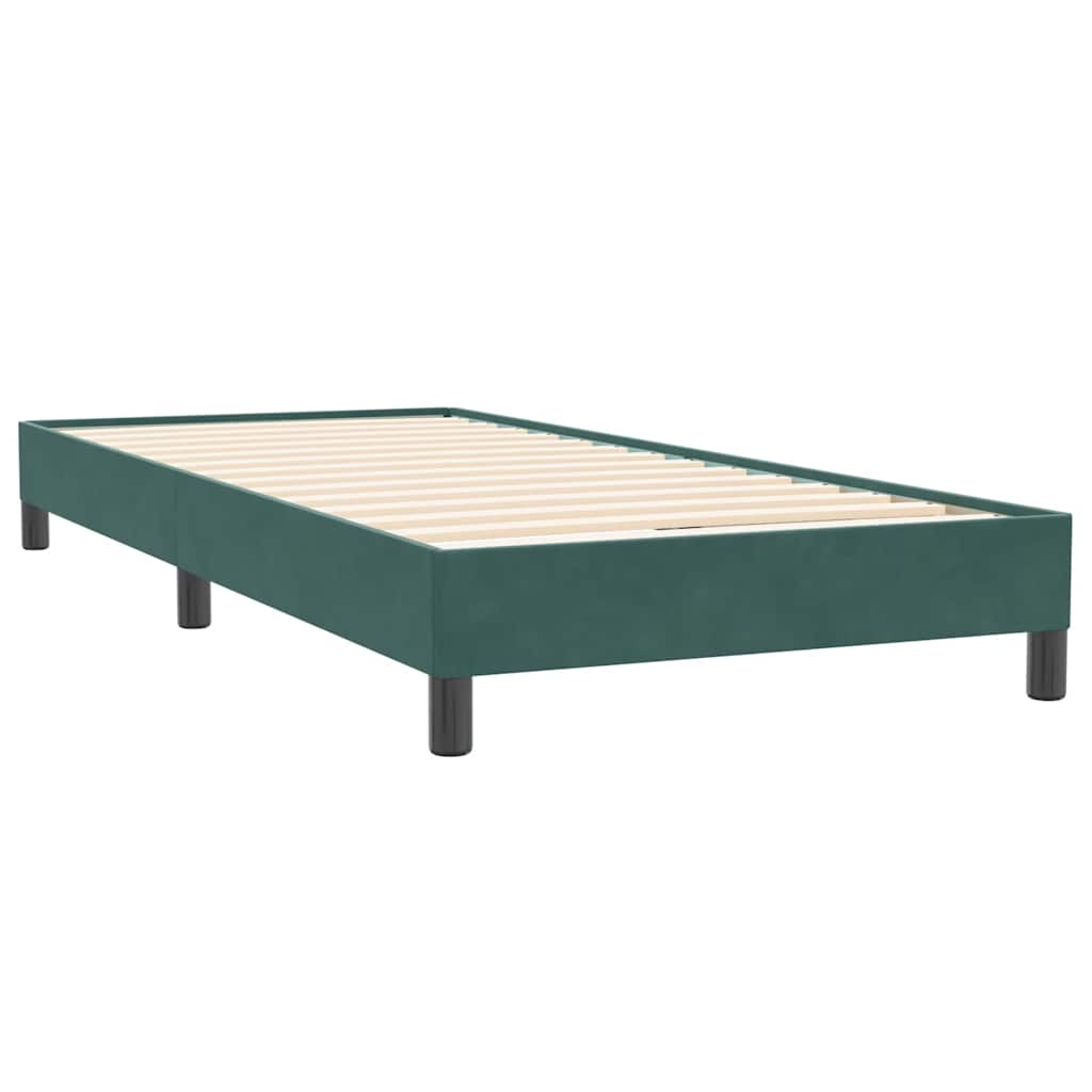 Box Spring κρεβάτι με στρώμα σκούρο πράσινο 80x220εκ. Βελούδινο
