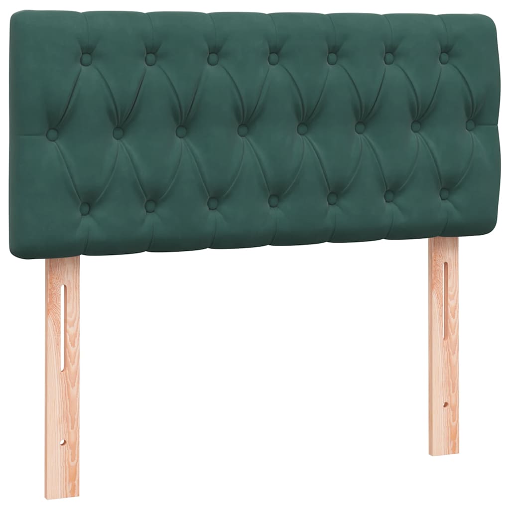 Box Spring κρεβάτι με στρώμα σκούρο πράσινο 80x220εκ. Βελούδινο