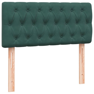 Box Spring κρεβάτι με στρώμα σκούρο πράσινο 80x220εκ. Βελούδινο