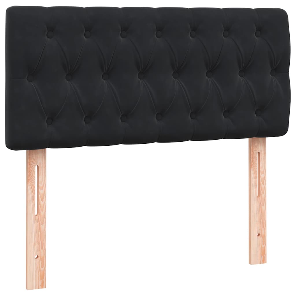 Κρεβάτι Boxspring με Στρώμα Μαύρο 90x220 εκ. Βελούδινο