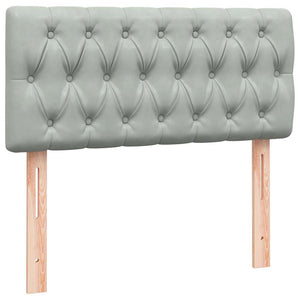 Box Spring κρεβάτι με στρώμα ανοιχτό γκρι 100x220 εκ. Βελούδινο - Pakobazaar