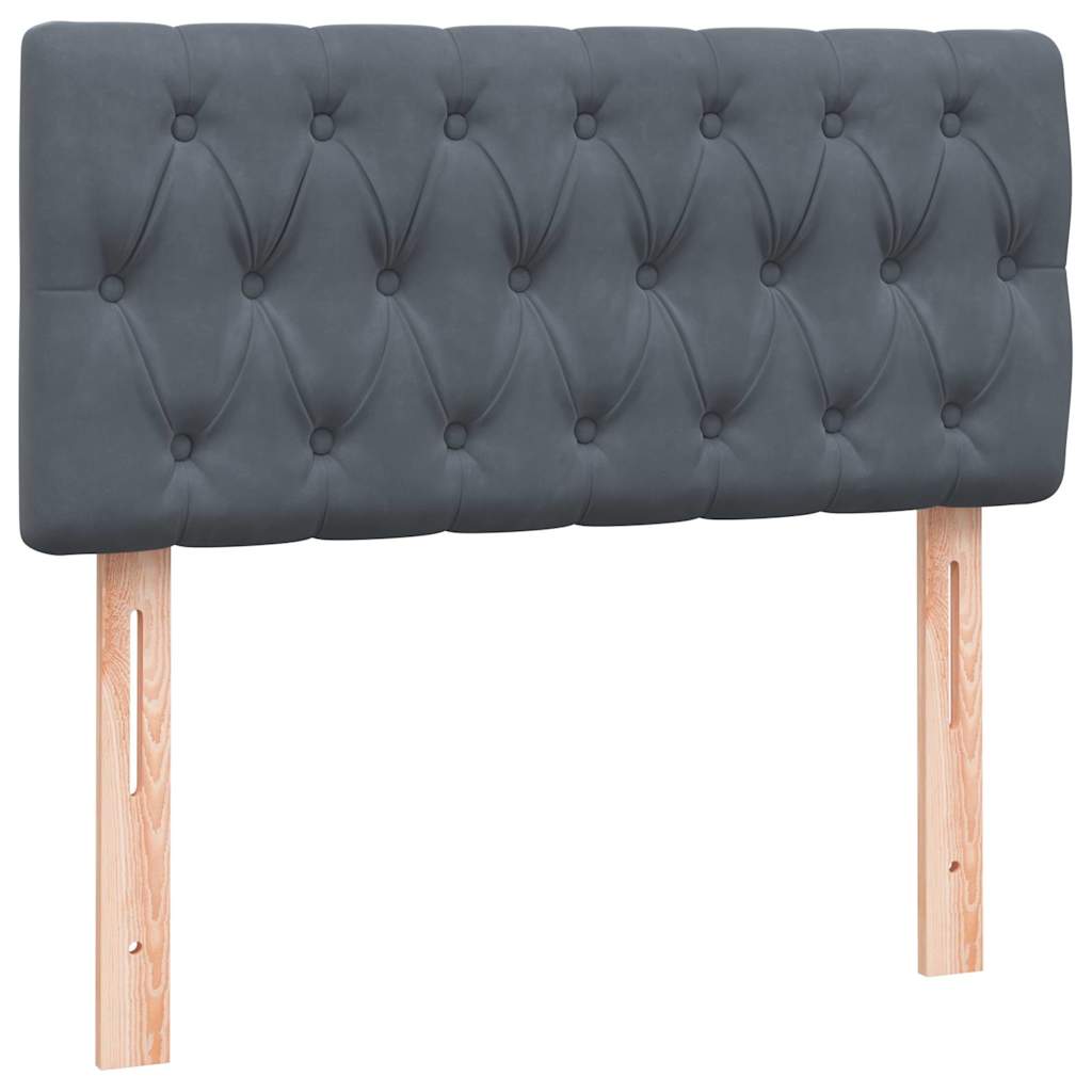 Box Spring Κρεβάτι με στρώμα Σκούρο γκρι 100x220 εκ. Βελούδινο - Pakobazaar