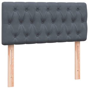 Box Spring Κρεβάτι με στρώμα Σκούρο γκρι 100x220 εκ. Βελούδινο - Pakobazaar