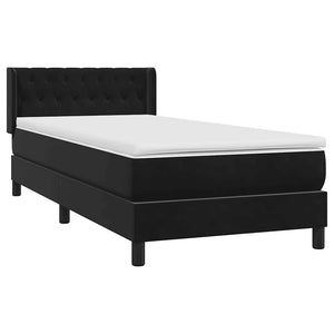 Box Spring Κρεβάτι με στρώμα Μαύρο 100x220 εκ. Βελούδινο - Pakobazaar