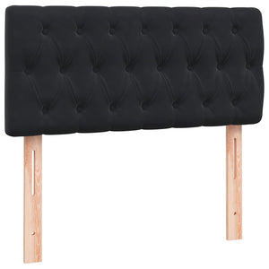 Box Spring Κρεβάτι με στρώμα Μαύρο 100x220 εκ. Βελούδινο - Pakobazaar