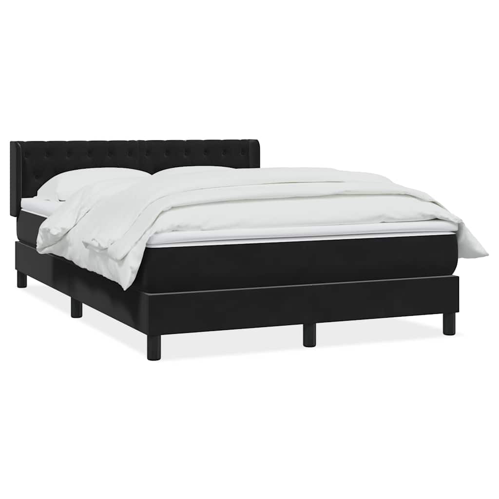 Box Spring Κρεβάτι με στρώμα Μαύρο 140x220 cm Βελούδινο